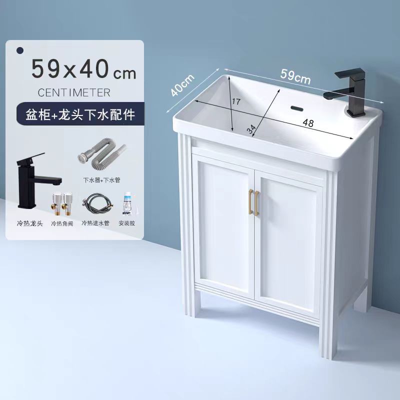 Gabinete de baño de aluminio espacial grueso tipo suelo cerámico integrado lavabo lavabo tipo casa pequeña lavabo de mano lavabo combinación