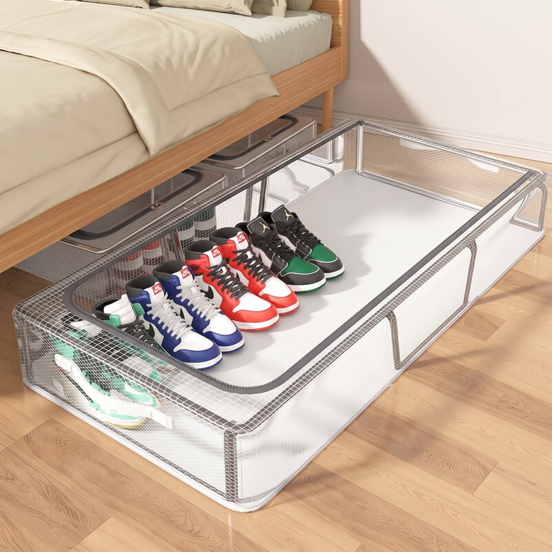 Transparent Shoe Storage Box Shoe Box Foldable Space-saving Artifact Home Bed Bottom Shoe Rack Dustproof Thickened Fit Box