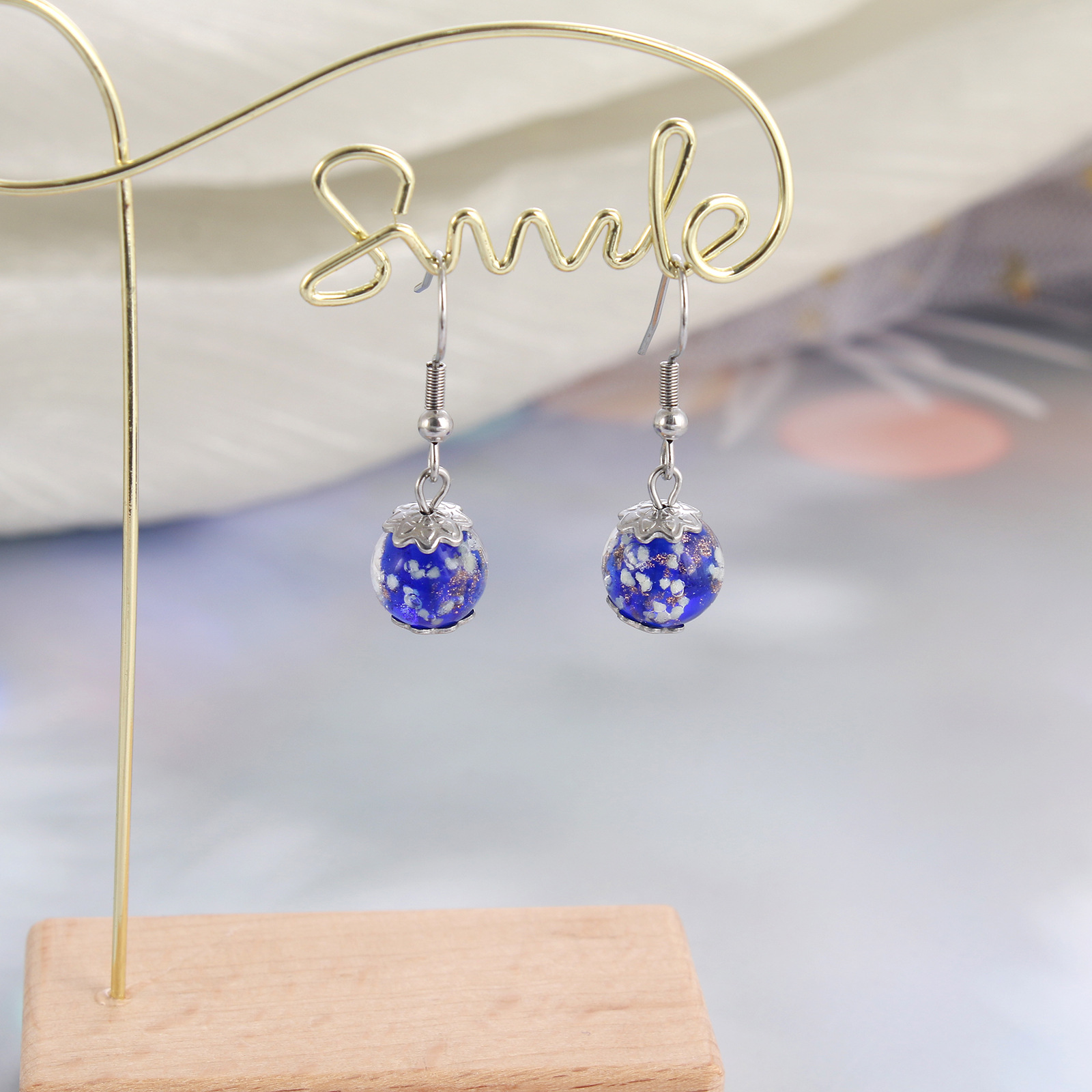 Simple Style Ditsy Floral Stainless Steel Plating Drop Earrings 1 Pair