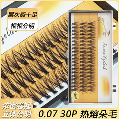 萌朔兒稻草人黑盒30P40P熱熔朵毛大眼假睫毛女濃密外貿跨境品定製