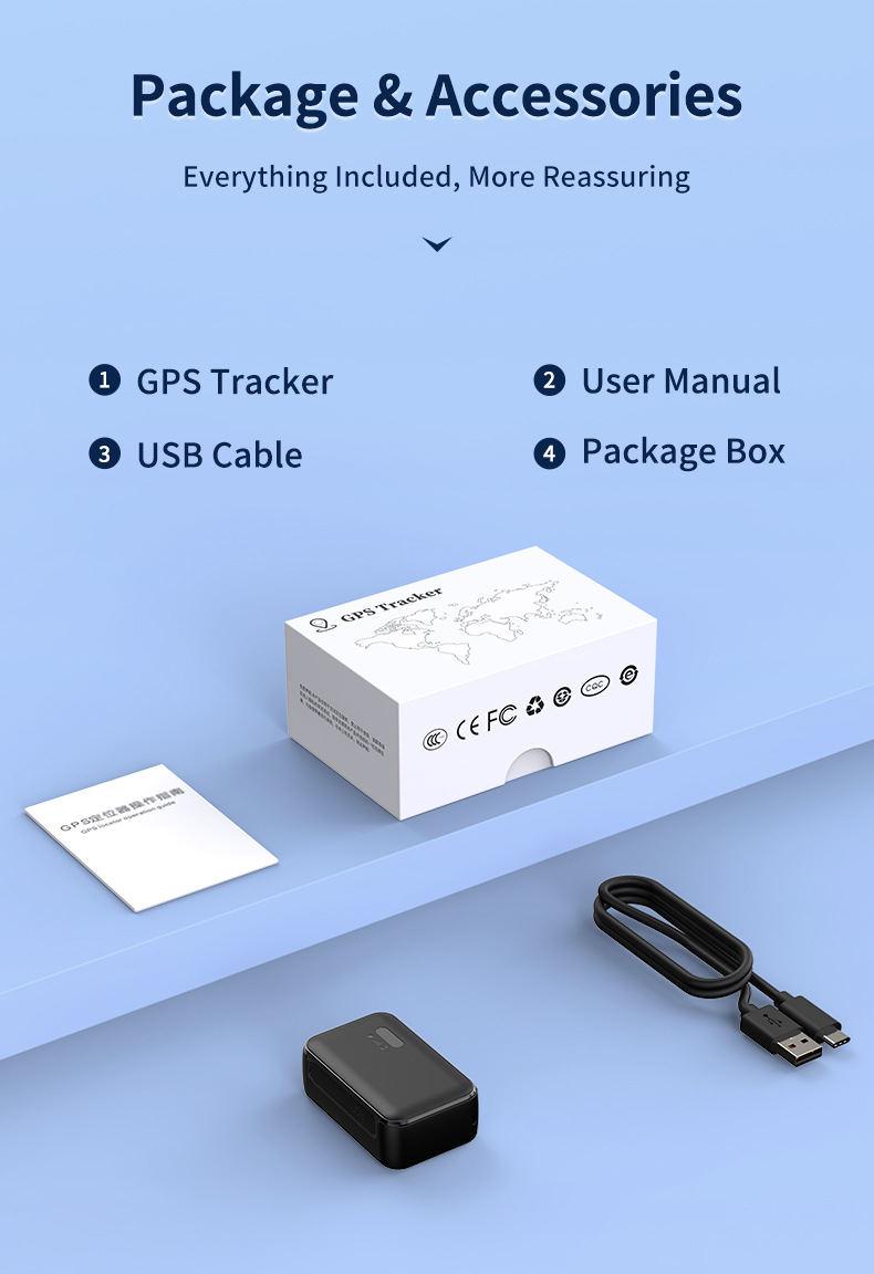 GPS tracker, low power consumption, portable, 4G, Beidou positioning, for car anti-theft, pet tracking, and personal safety, preventing loss