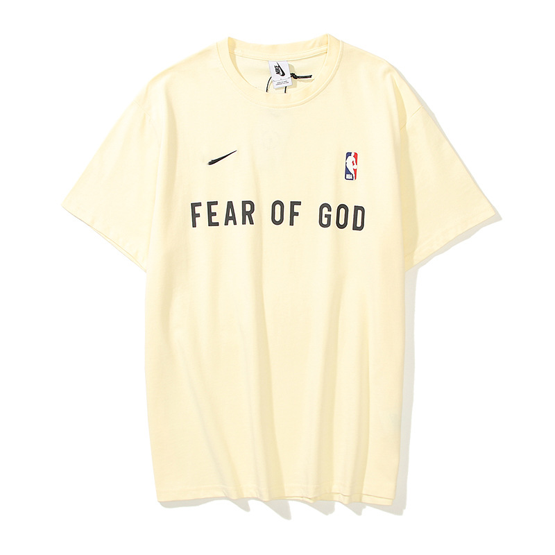 thumbnail for Cross-Border fashion brand FEAR FOG tripartite joint NK NBA large size round neck short sleeve sports T-shirt for boys and girls