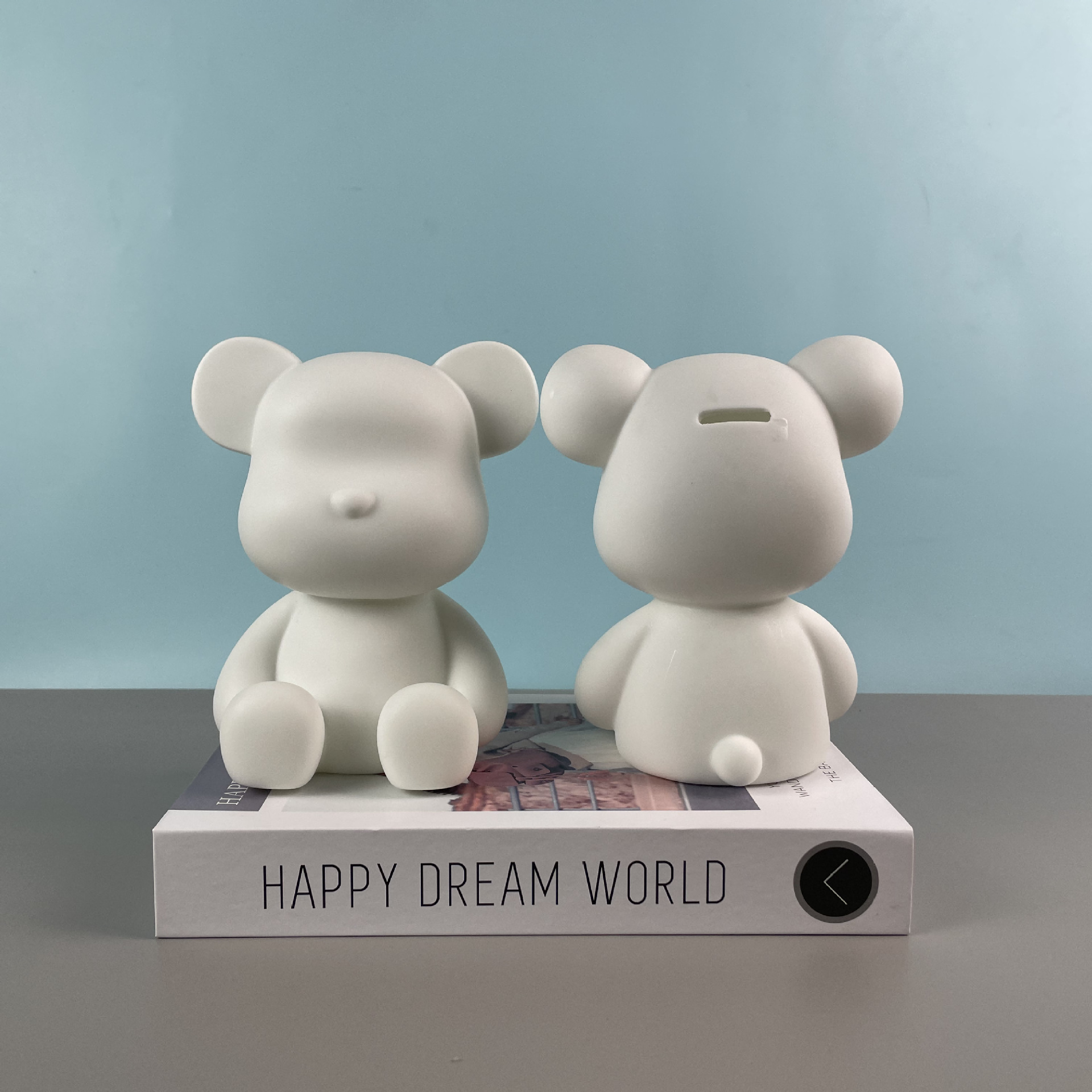 흰색 배아 던둔곰 18cm_구멍 있음