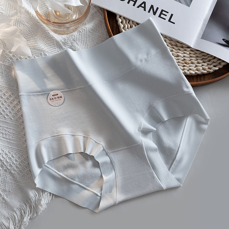 5A Xinjiang algodón de fibra larga de algodón de cintura alta ropa interior de mujer vientre pequeño gordito ropa interior de mujer de seda entrepierna sin costuras antibacteriano