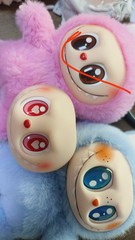 布布瑪特心マカロンのゴムの顔のブラインドの箱のぬいぐるみのおもちゃのlabubuのキーホルダーの部品