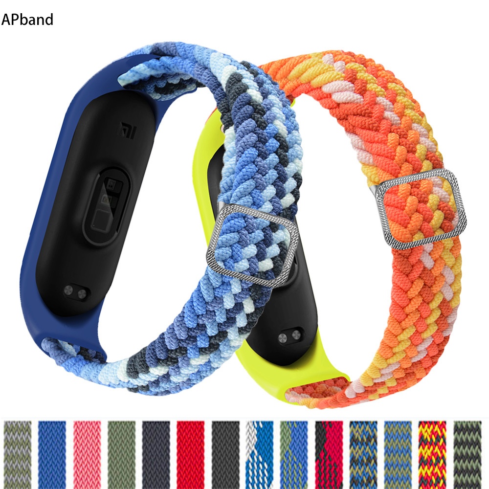 Suitable for Xiaomi Smart Bracelet 4/5/6 Generation Nylon Woven Strap Wristband Chain Waterproof Multi-Color Sports Model