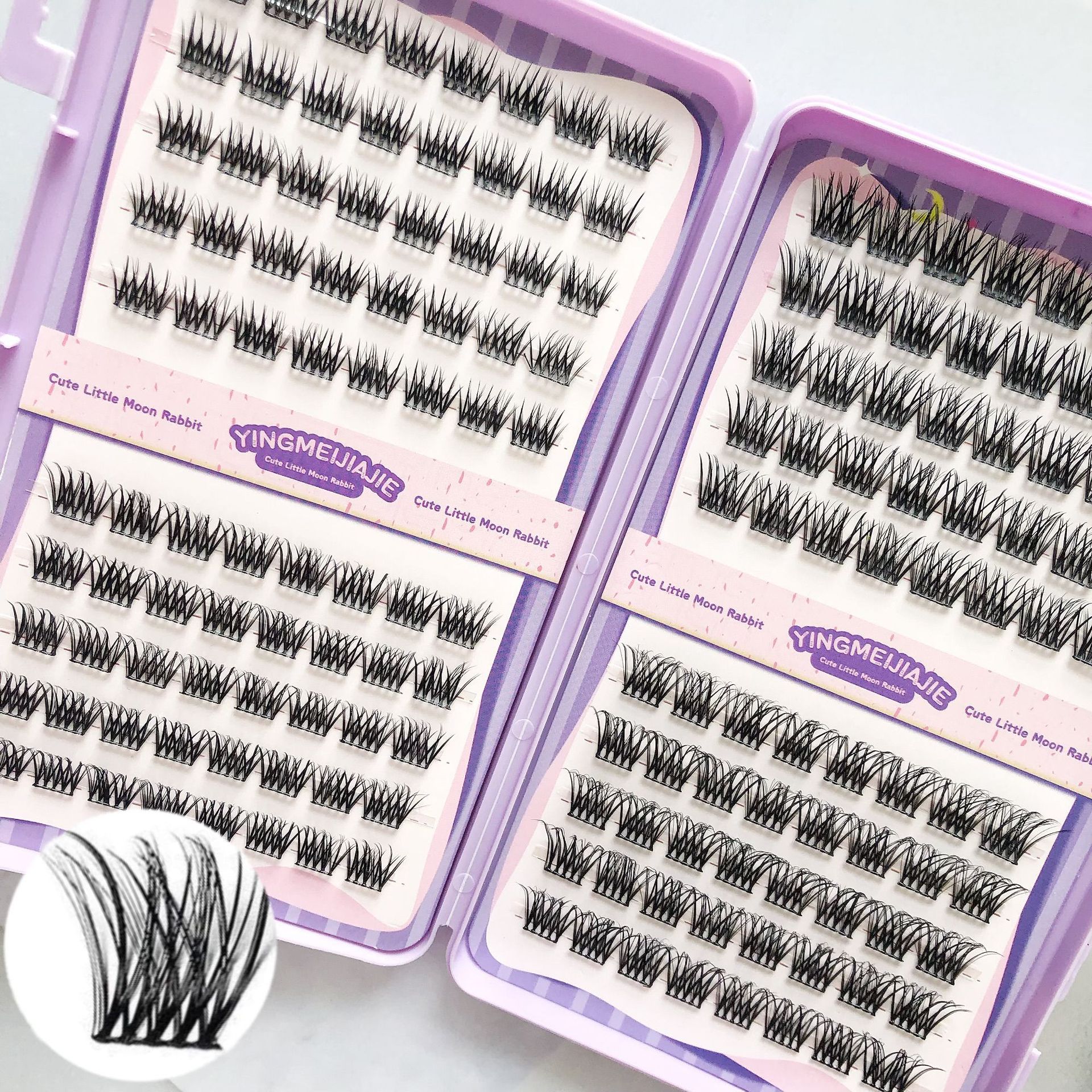 20 filas de paquete de regalo de pestañas falsas transfronterizas YF27 densas adecuadas para DIY demonios sin pegamento pestañas falsas