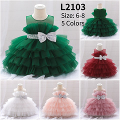 2023 New Arrival Girls' Dress: Adorable Bow-Tied Mesh Tutu Skirt Perfect for Summer Birthday Outfits for Little Girls