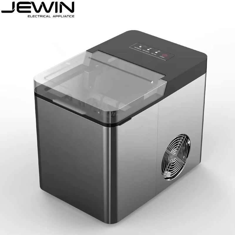 Jewin Portable Electric Countertop Ice Maker, with Ice Scoop and Basket, Stainless Steel 2.1L Ice Maker Jewin Portable Electric Countertop Ice Maker, with Ice Scoop and Basket, Stainless Steel 2.1L Ice Maker