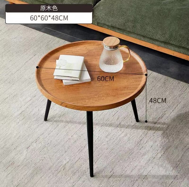 茶のいくつかの簡単な現代北欧の簡易家庭用リビングルームの小さいタイプのソファーの辺のいくつかの小さいテーブルの木の足の丸いお茶のテーブル|undefined