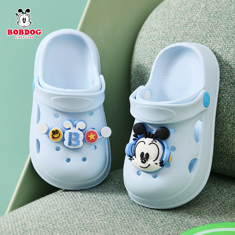 Babudou Kidsren's Slippers for Boys Summer Outer Wear Eva Lightweight Breathable Deodorant Kidsren's Baby Toe-Toe Clogs