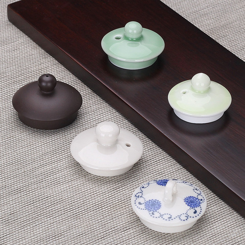 Ceramic teapot lid with lid holder repair accessories spare parts universal small lid rope cord purple sand cup porcelain teapot lid