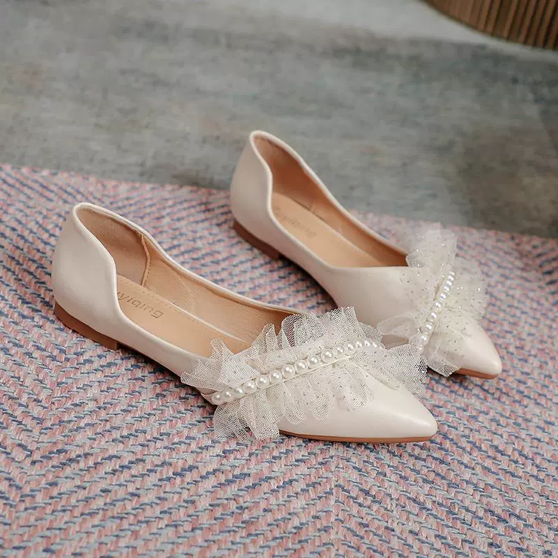 Острая плоская подошва одиночные туфли 2022 весна и осень новая фея