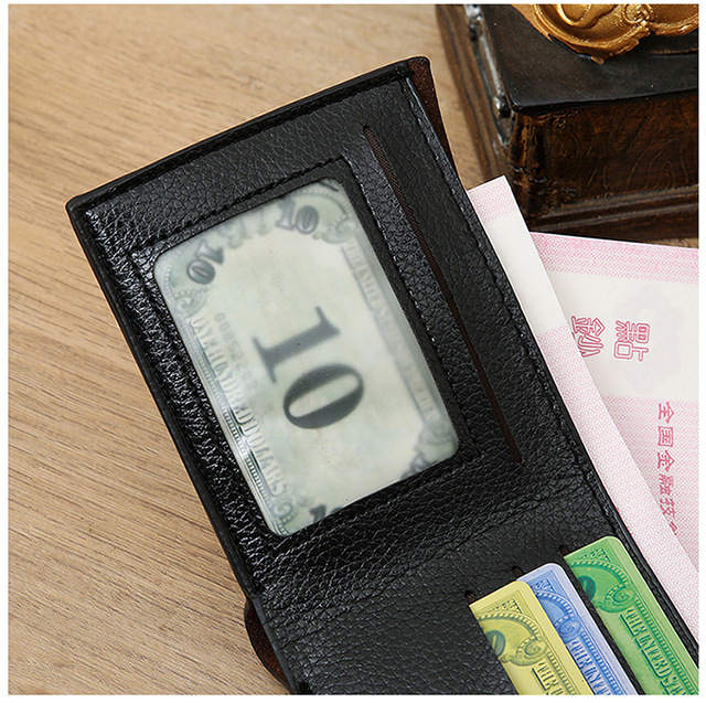 Men's Stripe Pu Leather Open Wallets display picture 2