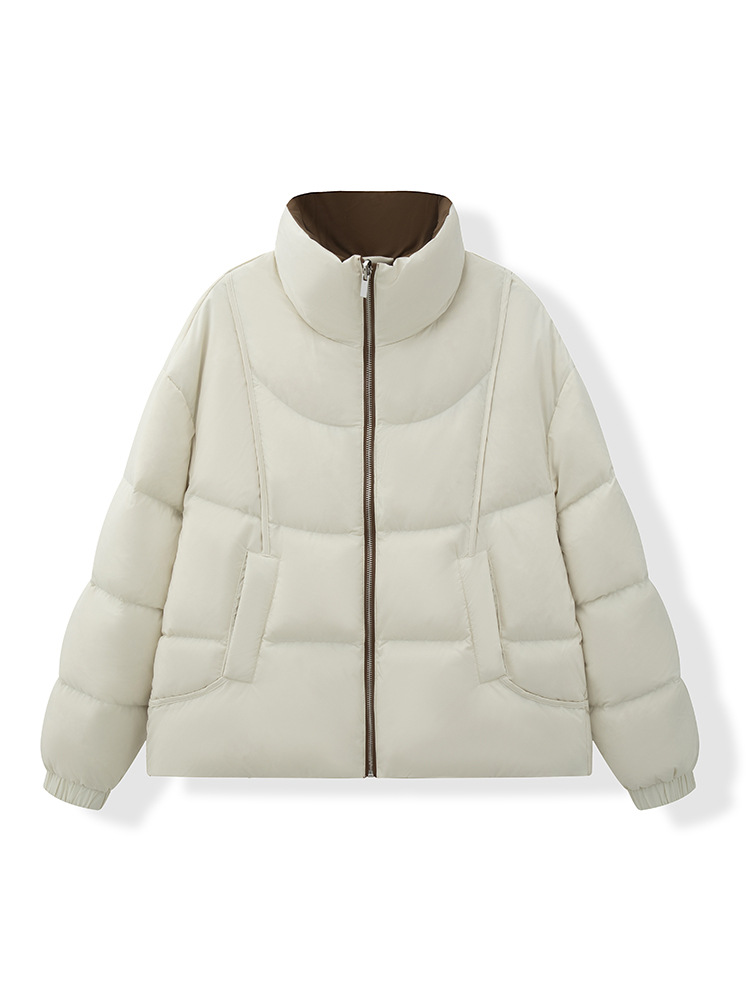 Invierno nuevo chaqueta de plumón para mujeres corto 90 blanco diseño de moda sensación de resistencia al frío