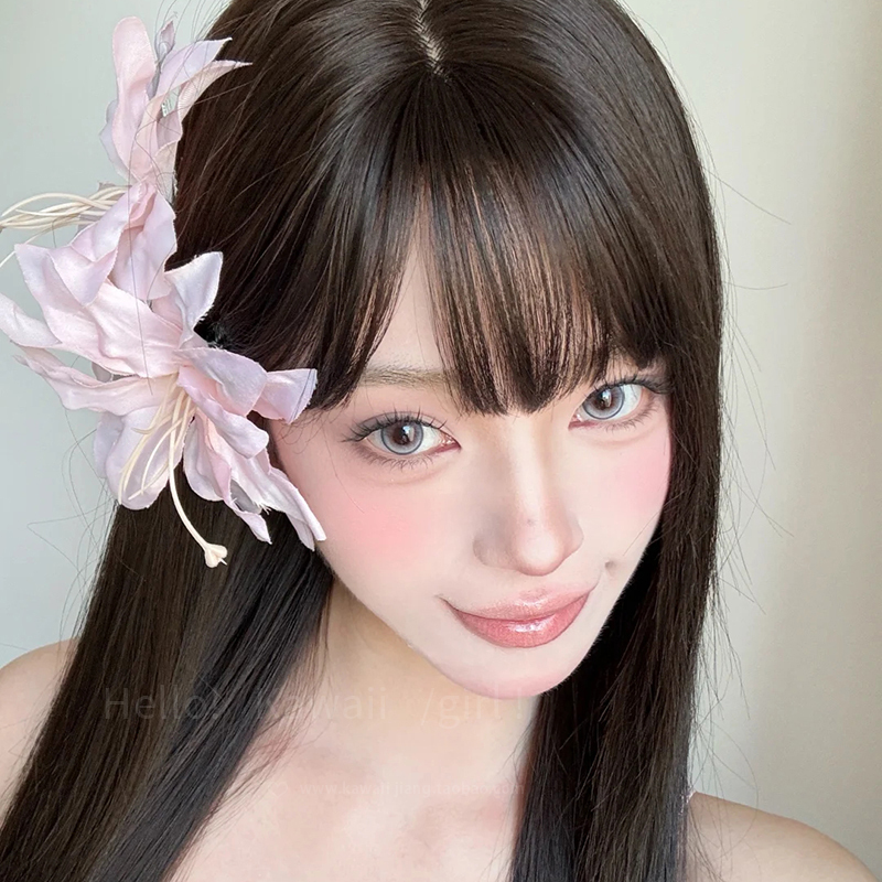New Chinese-Style Pink Flower Three-Dimensional Lily Hairpin Sweet Fairy-Like Pure Desire Hair Accessory Head Flower Ambiance Side Hair Ornament