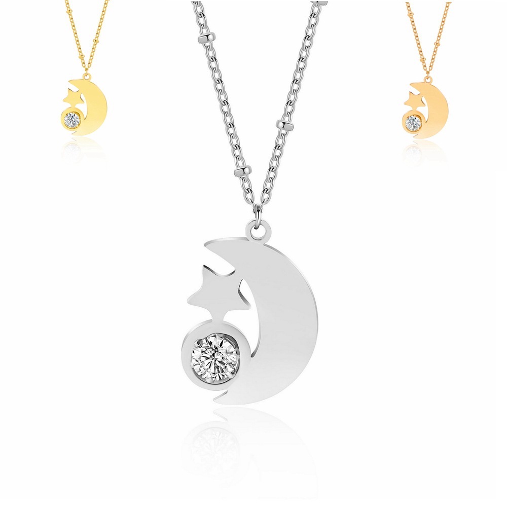 Collar de Acero de Titanio con Diseño de Cielo Estrellado, Popular en Europa y América, para Mujer, Estilo Coreano, Joyería de Moda al por Mayor image 3
