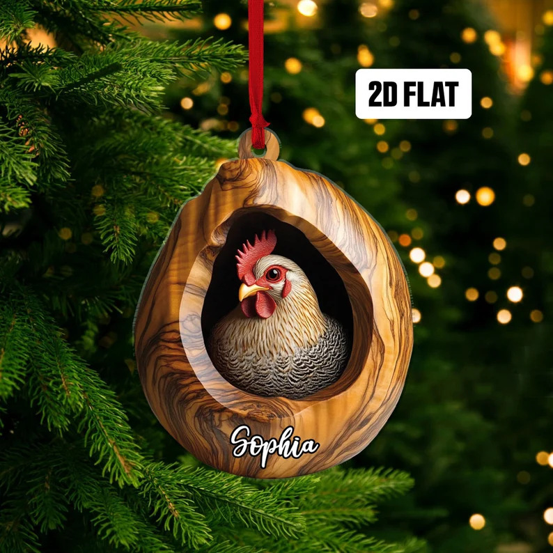 Nuevos búhos transfronterizos, osos, adornos de Navidad, colgantes de árbol de Navidad, colgantes de acrílico de impresión plana 2D