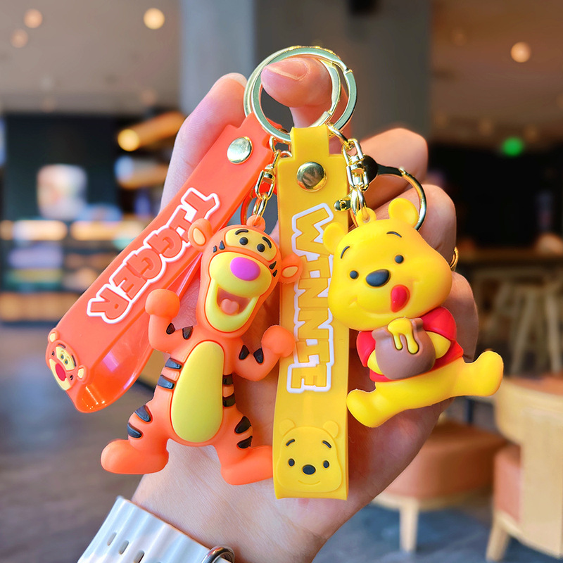 Cartoon Winnie the Poole Doll Keychain Cute Doll Cross-border Bag Pendant Car Key Chain Small Gift Wholesale