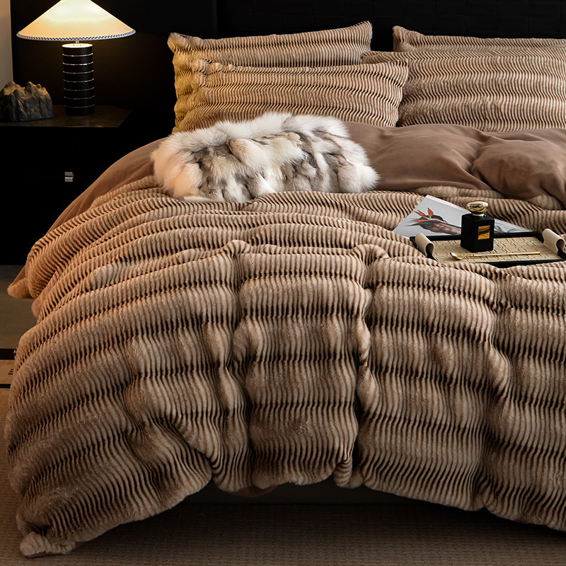 Set de cuatro piezas Mousse-Brown + Arroz de piel de oveja