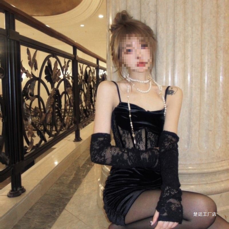 드레스 핫걸 레이스 피쉬본 새해 크리스마스 레드 힙 스커트 벨벳 슬링 배틀 가운 섹시 데이트 도매