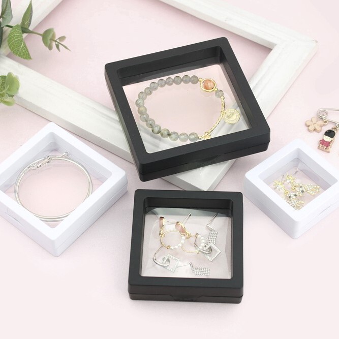 PE film suspension packaging box transparent Jewelry earrings ring bracelet anti-oxidation storage box text play Display stand