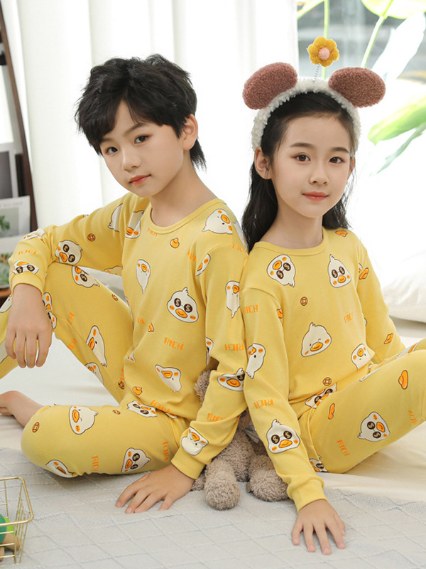 儿童秋衣秋裤纯棉男童打底棉毛衫中小童衬衣线裤女童保暖内衣套装|undefined