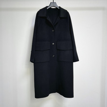 【CP】设计师女装专柜50羊绒50羊毛超大口袋宽松休闲双面羊绒大衣