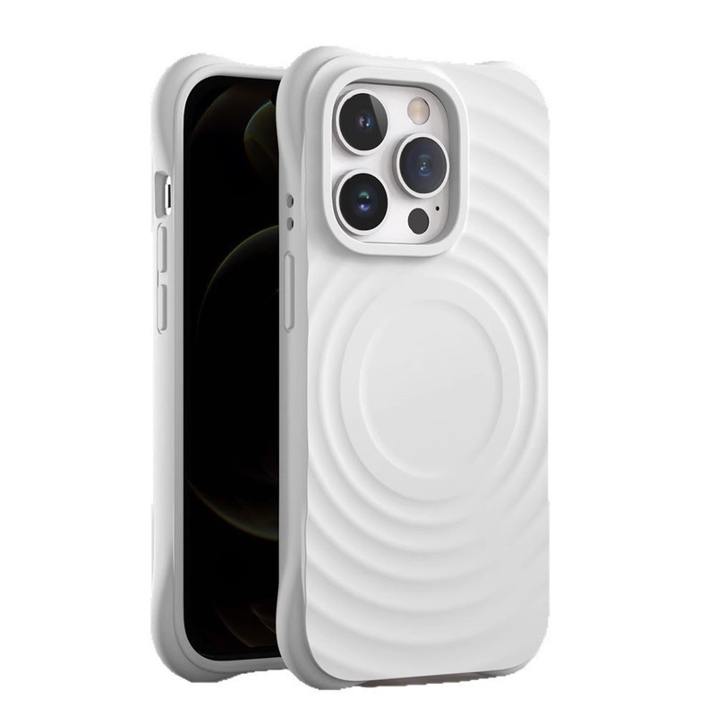 iPhone16promax 波状磁気液体シリコーン携帯電話ケース Apple 15 四隅落下防止保護カバーに適しています。|undefined
