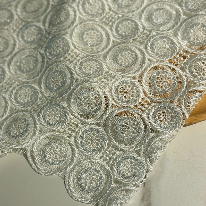 新款幅宽1.25米涤光水溶刺绣蕾丝花边DIY手工服装服饰窗帘辅料