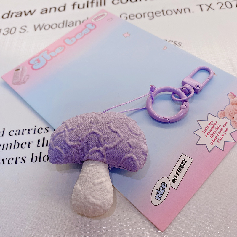 HD843A025 tela de otoño púrpura relleno de algodón muñeca llavero colgante bolso colgante de teléfono móvil