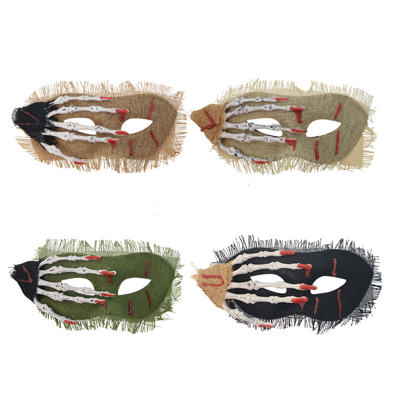 Máscara de vestir de mano de calavera de Halloween Máscara de mascarada de terror Cosplay de Pascua Accesorios de vestuario