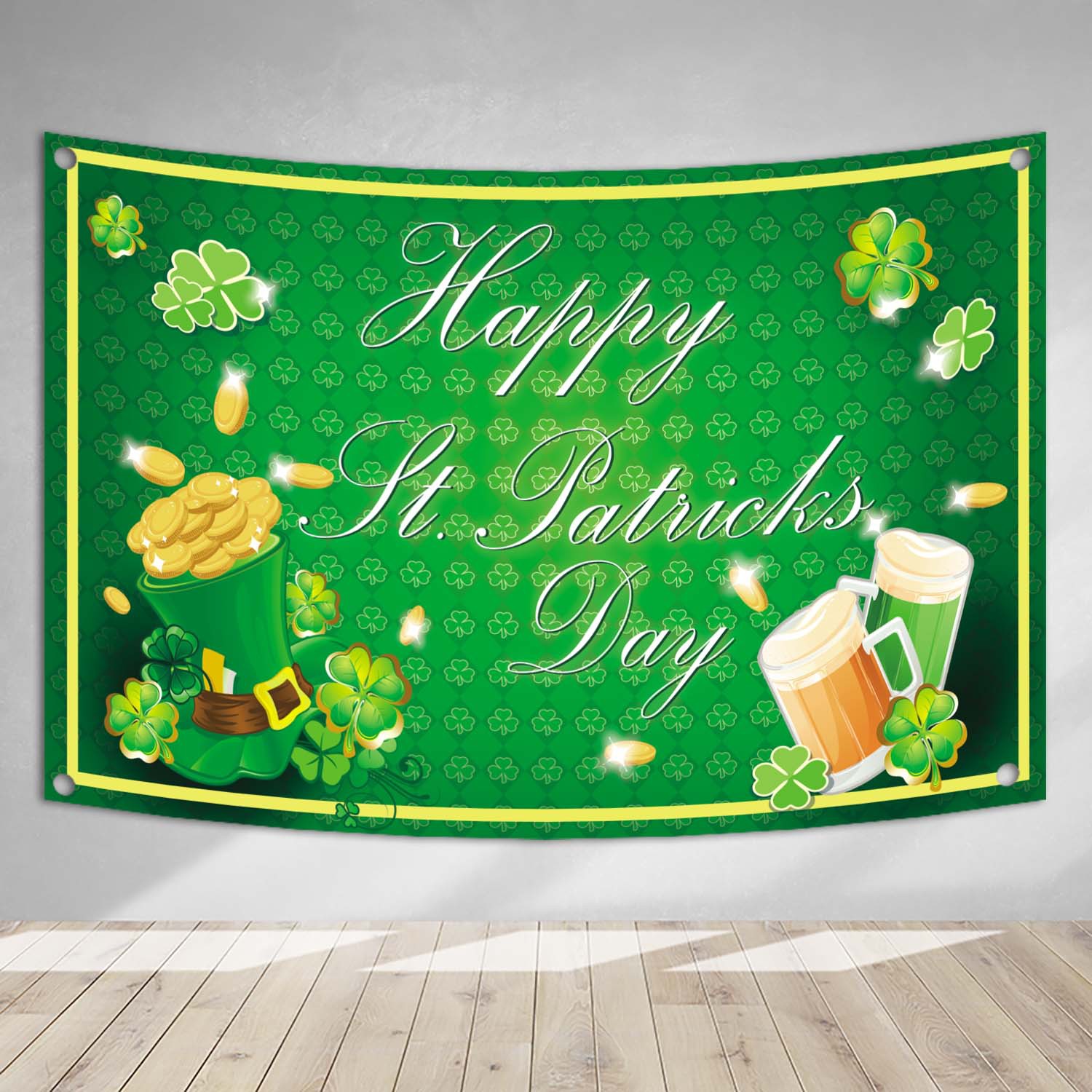 Transfronterizo nuevo Festival irlandés cartel banner colgando tela fiesta de noche decoración creativa impresión tela de fondo