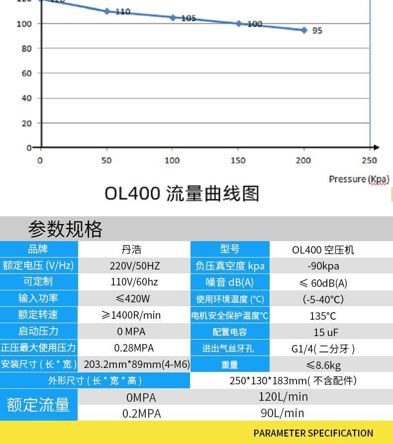 Silent vacuum pump, high-power high-pressure air compressor, small portable booster pump, piston-type oil-free pump