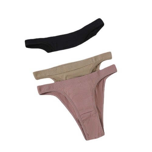 Cross-border sports thong large size seamless sexy elastic T-pants women's seamless solid color comfortable low-waist underwear head