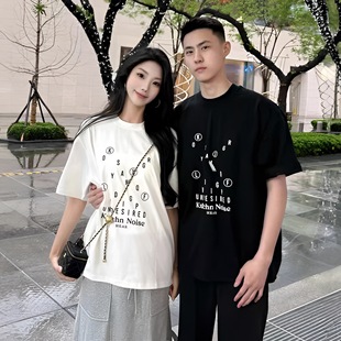 Summer Pure Cotton Short-Sleeved T-Shirt Couple Wear Lazy Style Loose Niche Design Tops for Men and Women Student Trendy Class Uniforms