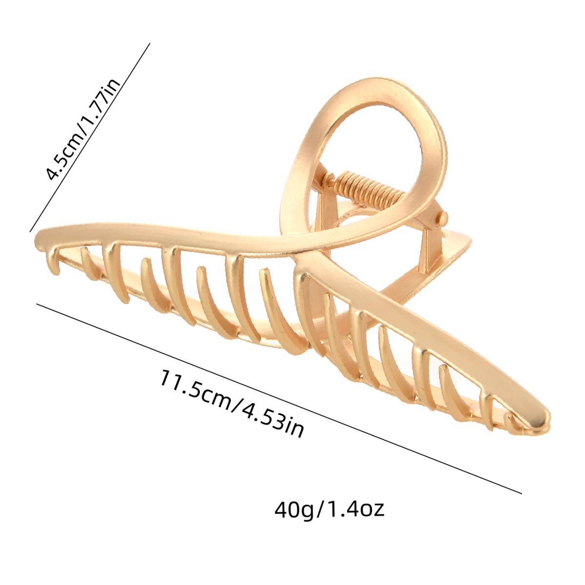 Metal esmerilado francés gran cruz tiburón clip ins agarrar clip de cabeza detrás de la cabeza agarrar elegante temperamento clip de cabello tocado