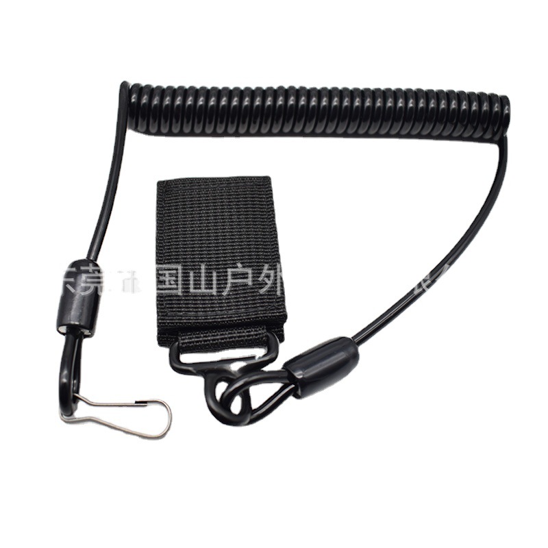 跨境供应军警弹簧钢丝枪绳多功能战术弹簧挂绳钢丝弹簧枪绳枪纲绳