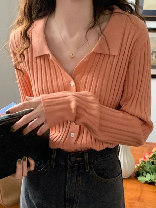 polo针织开衫外套女2025新款秋季穿搭高级感修身洋气内搭打底上衣|undefined