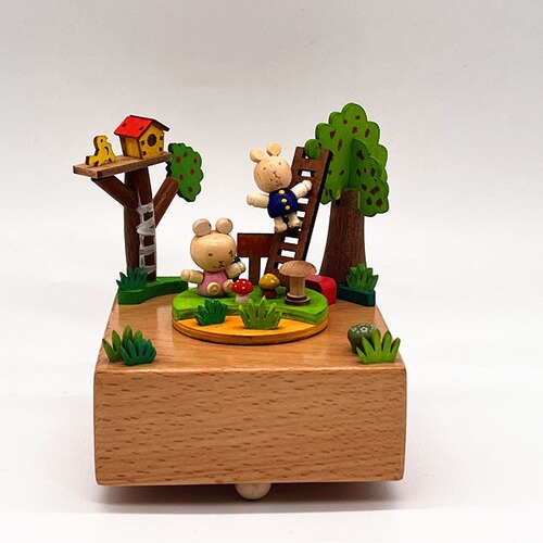 Wooden Music Box Ornament Exquisite Classical Carved Craftsmanship Hand-cranked Fine Gift Music Box Wholesale