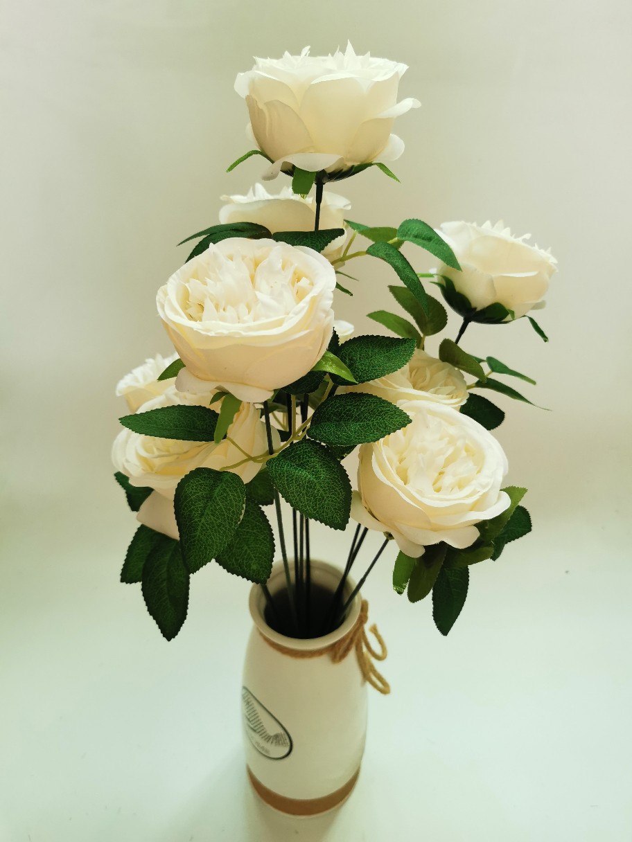 9 flores de rosa flores de seda flores de decoración image 1