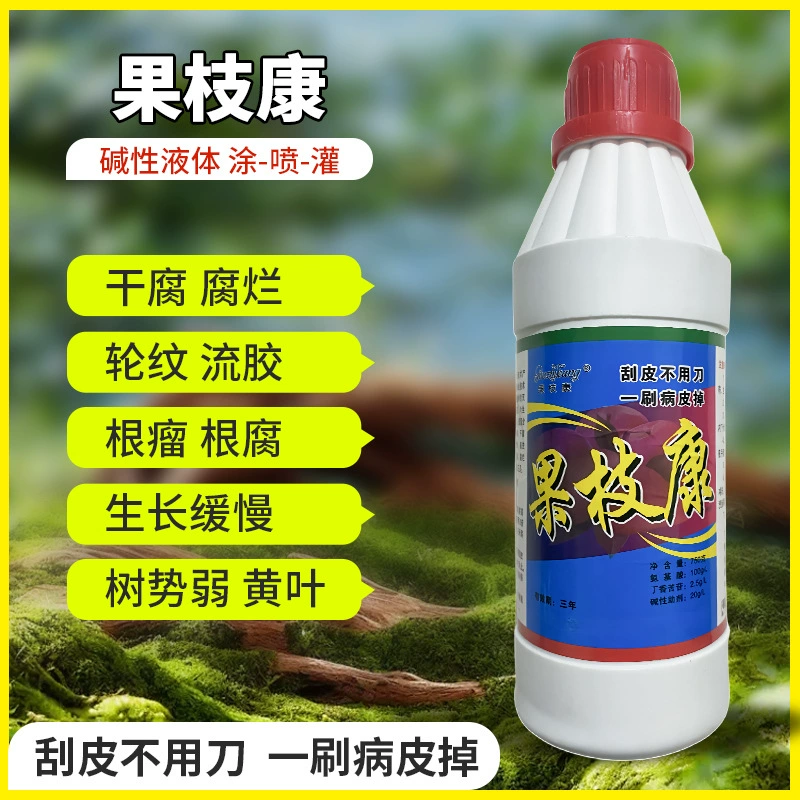 Гниение ветвей фруктовых деревьев, сухой гнили, заболеваний коры, корневой гнили, различных симптомов ветвей и стеблей фруктовых деревьев, щелочной раствор.