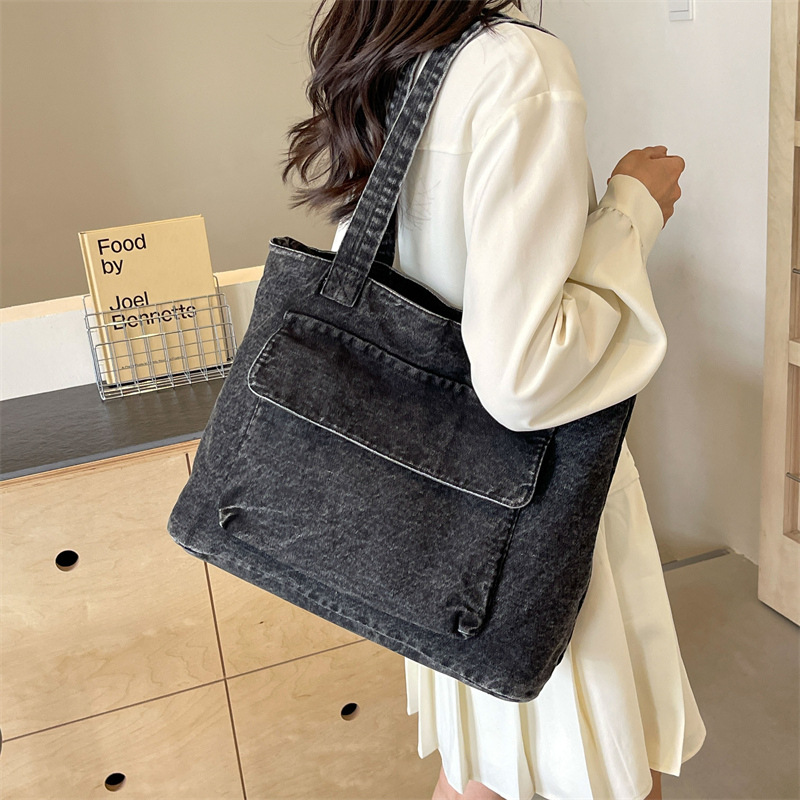 Bolsos para mujer 2024 nueva moda de mezclilla casual para mujer bolso de hombro de gran capacidad para viajes de clase