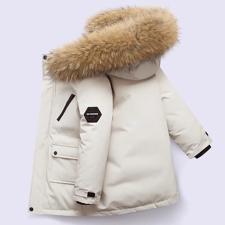 Boys' Winter down Cotton Jacket 2025 New Winter Clothing for Children, Medium and Large Children's Cotton Parka Warm Cotton Coat Jacket