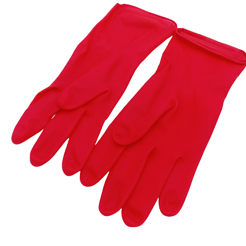 L4337 2 yuanes tienda guantes de goma durable tendón de la carne de vacuno guantes de látex de goma a prueba de agua para el hogar lavado de platos de limpieza 2 yuanes image 6