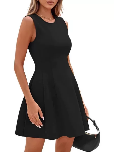 2026 Amazon Women's Short Dress Elegant A-Line Sleeveless Vest Party Dress