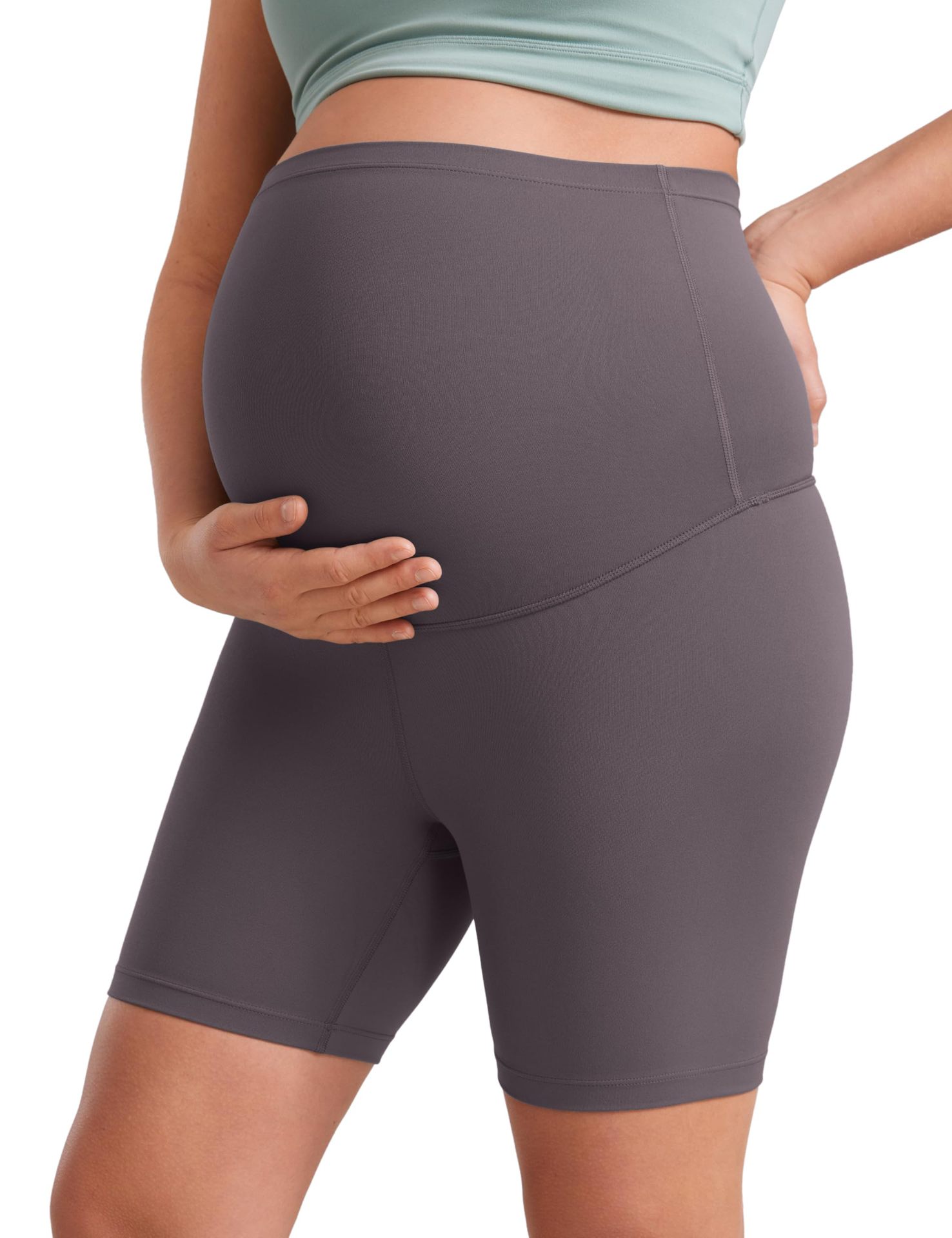 Maternity Capri Yoga Pants Belly-Support Seamless Nylon Maternity Capri Yoga Pants Belly-Support Seamless Nylon