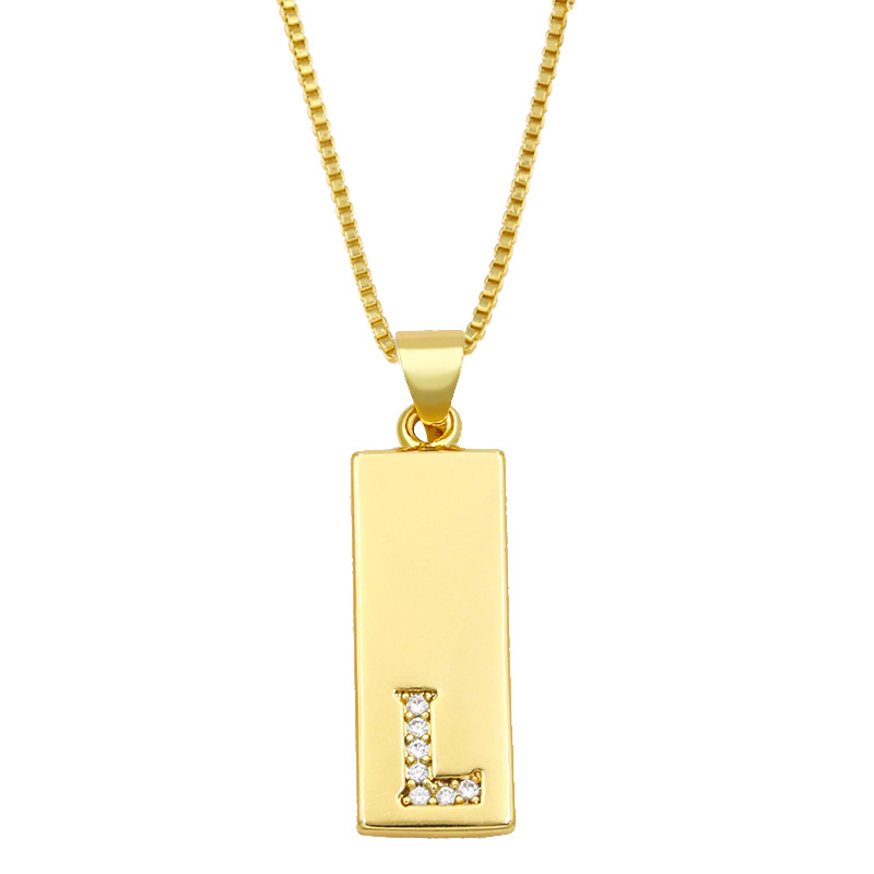 Collier Simple Rectangle 26 Lettres display picture 4