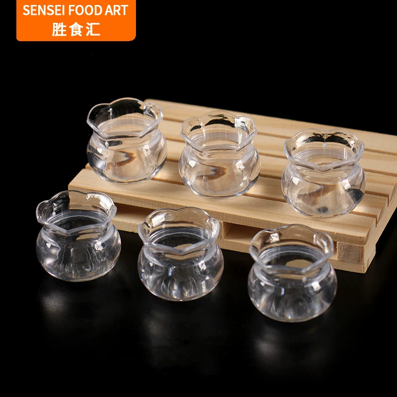 PS Симулятор мини-аквариум для рыб, украшение кукольный домик DIY мягкий глиняной крем, соответствующий контейнер пластиковый миниатюрный аквариум