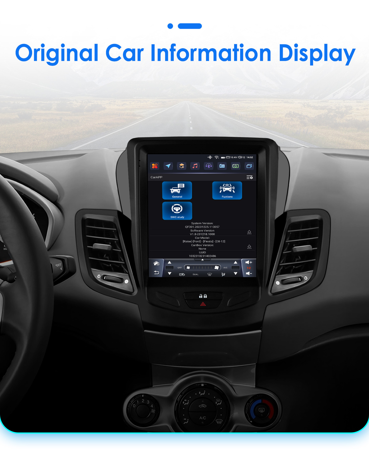 Central Control Navigation Is Suitable for Ford Fiesta 09-16 Models with Vertical Screen Bluetooth Player Multimedia Navigation System